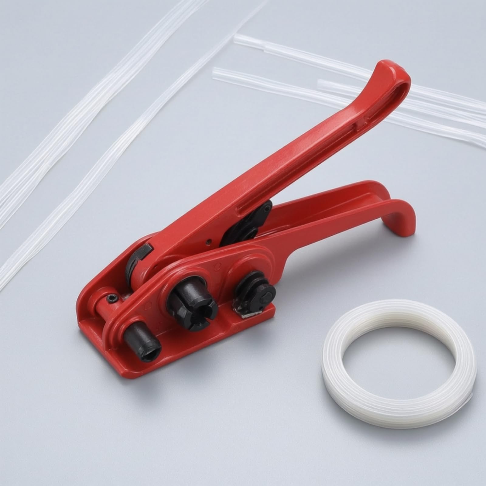 Qianly Tendireggia Manuale Professionale Tendireggia con Taglierina Robusto Tenditore per Magazzinieri, Imbggio Industriale, Magazzino, Spedizioni