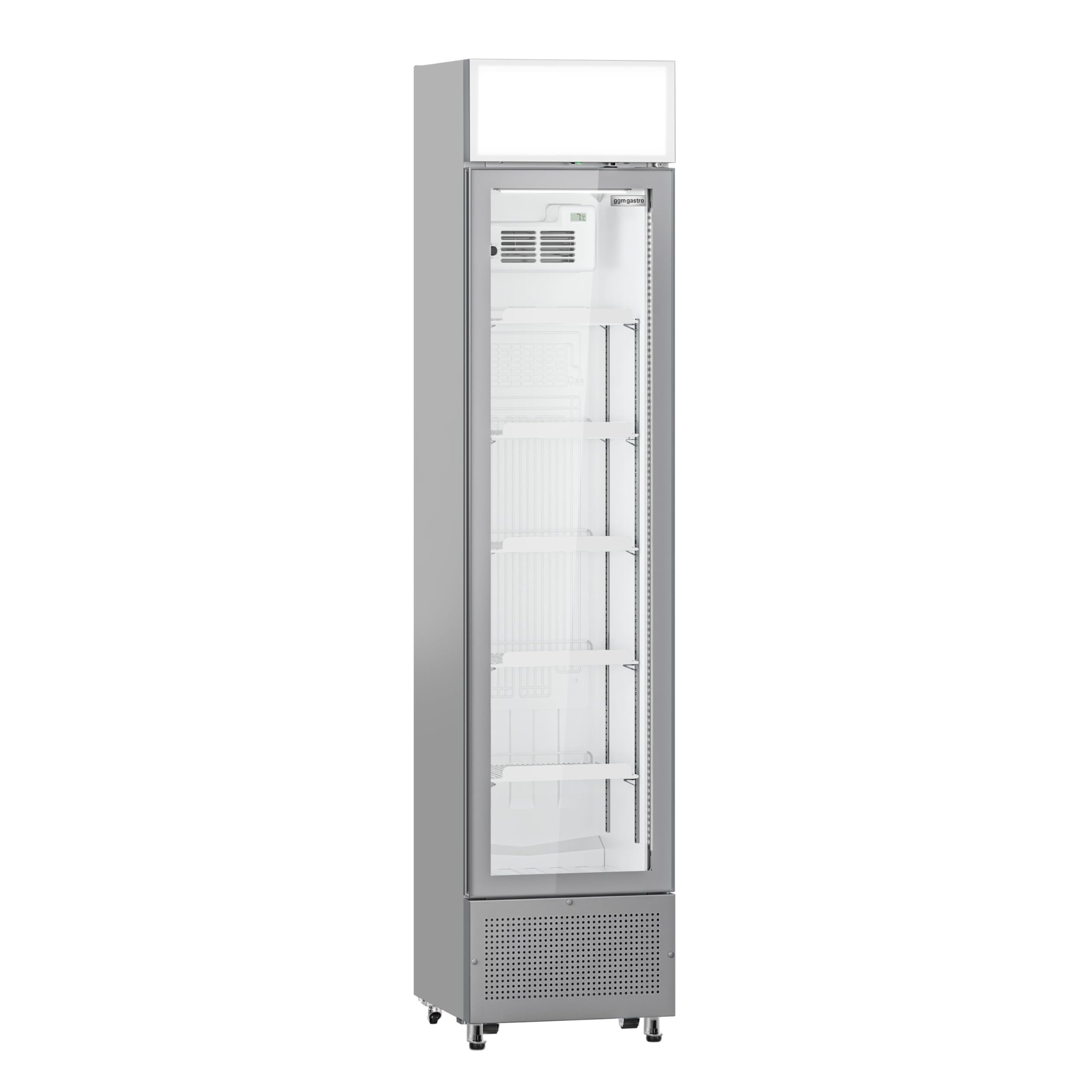 GGM Gastro | GK175UG | Getränkekühlschrank - 145 Liter - rahmenloses Design - mit 1 Glastür & Werbedisplay