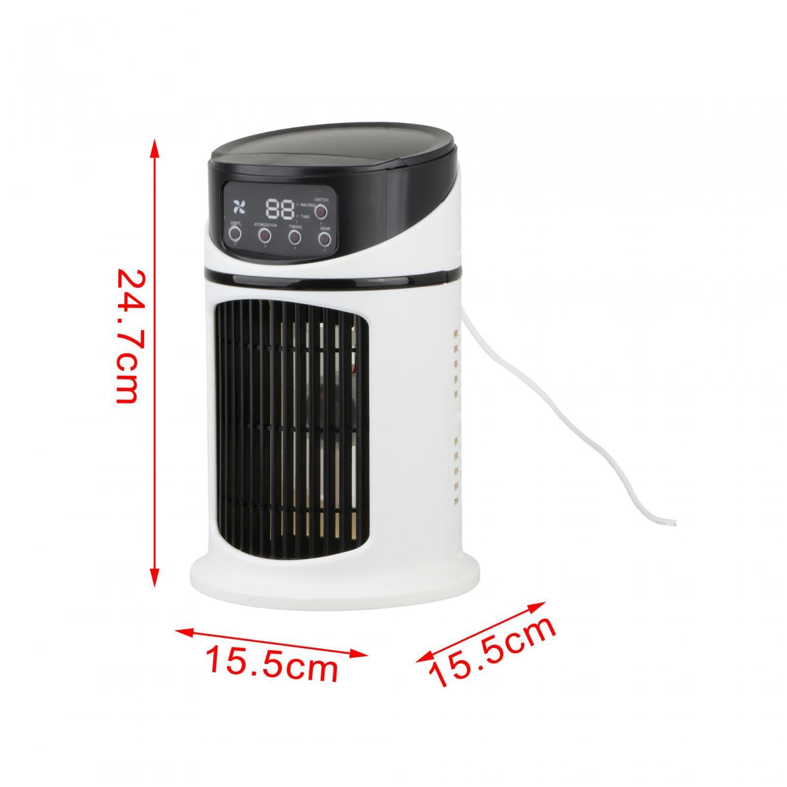 Gralara Condizionatore d'Aria Portatile Ventilatori da Scrivania Personali Casa 6H Ventola di Raffreddamento per Soggiorno Raffreddatore d'Aria per, Nero Bianco 10x6x6 Pollici