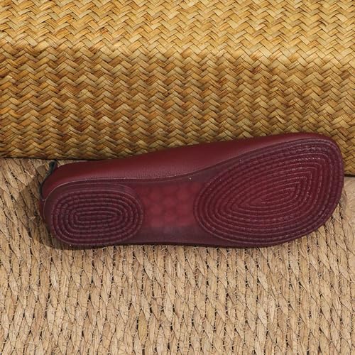 XUANXUANQZ Neue Flache Damenschuhe Aus Weichem Leder, Orthopädische Halbschuhe Aus Atmungsaktivem Leder, Bequeme, Weiche Flache Sandalen, Slipper (Schwarz,39)