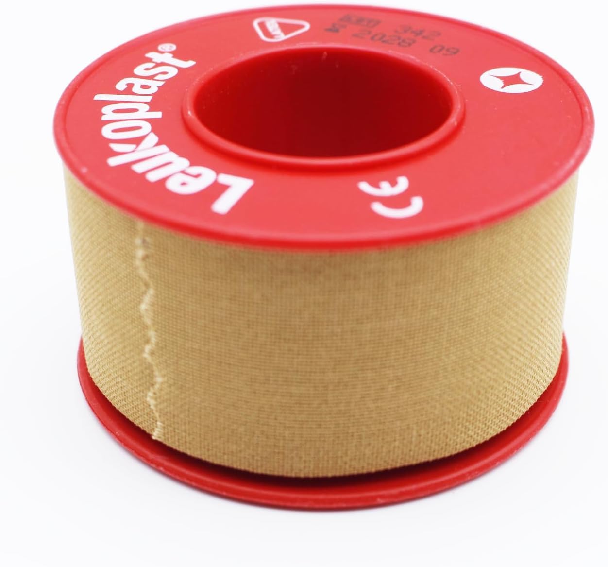 Leukoplast - Rollo de apósito de fijación (2,5 cm x 5 m, con anillo protector, rollo de yeso adhesivo Leukosilk, cinta médica para fijación de vendajes (12 unidades)