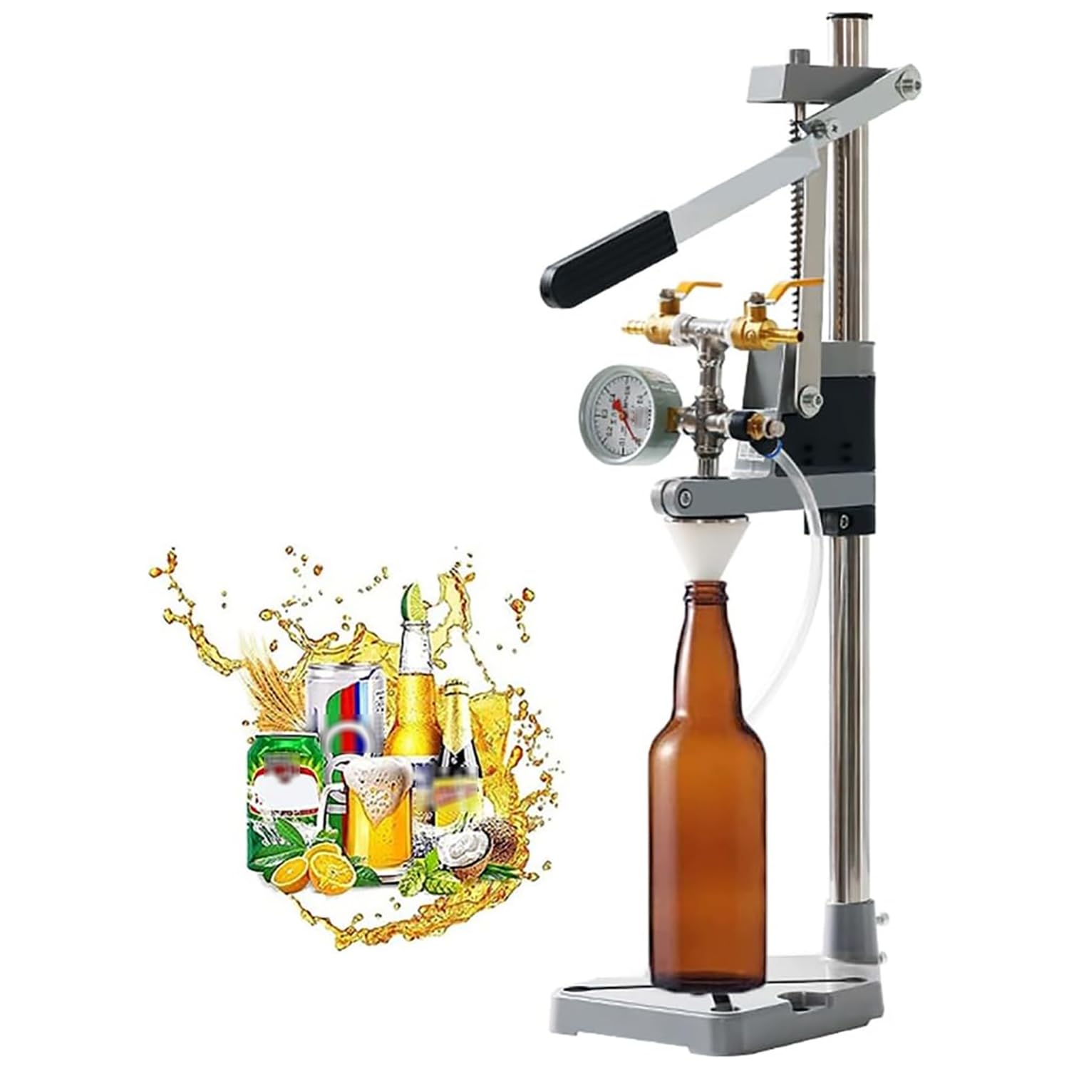 Bier- und Weinflaschenfüller, Gegendruckfüller, höhenverstellbar, kontrollierbare Durchflussmenge für 10-50 mm Flaschenmünder