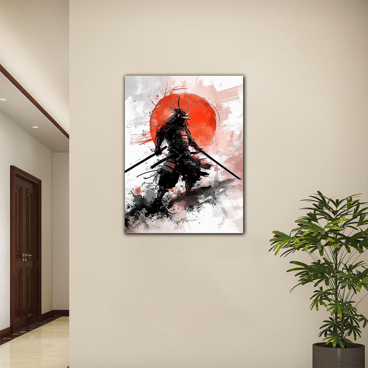 Amazon.com: Art Print Canvas Wall Art Black & Red Art Japanese