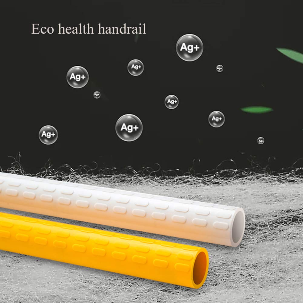 Barra de Agarre en ángulo para baño con indicador, Barra de Apoyo de Seguridad Amarillos para discapacitados, para Ducha, Carga máxima de 200 kg / 440 LB