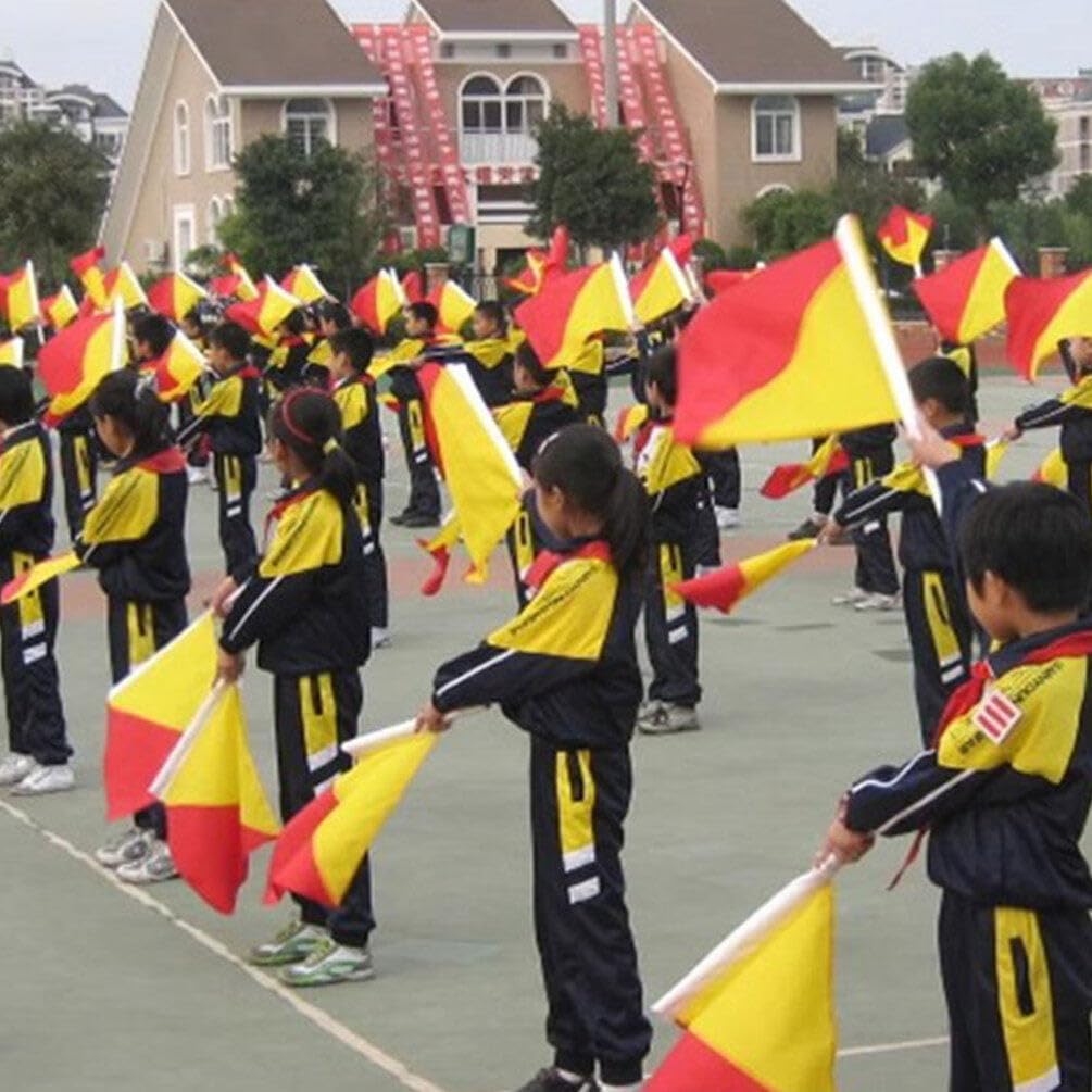 Yardwe 2pcs Yellow Signal Flag Small Waving Flags for Training Match Referee Commanding Safety