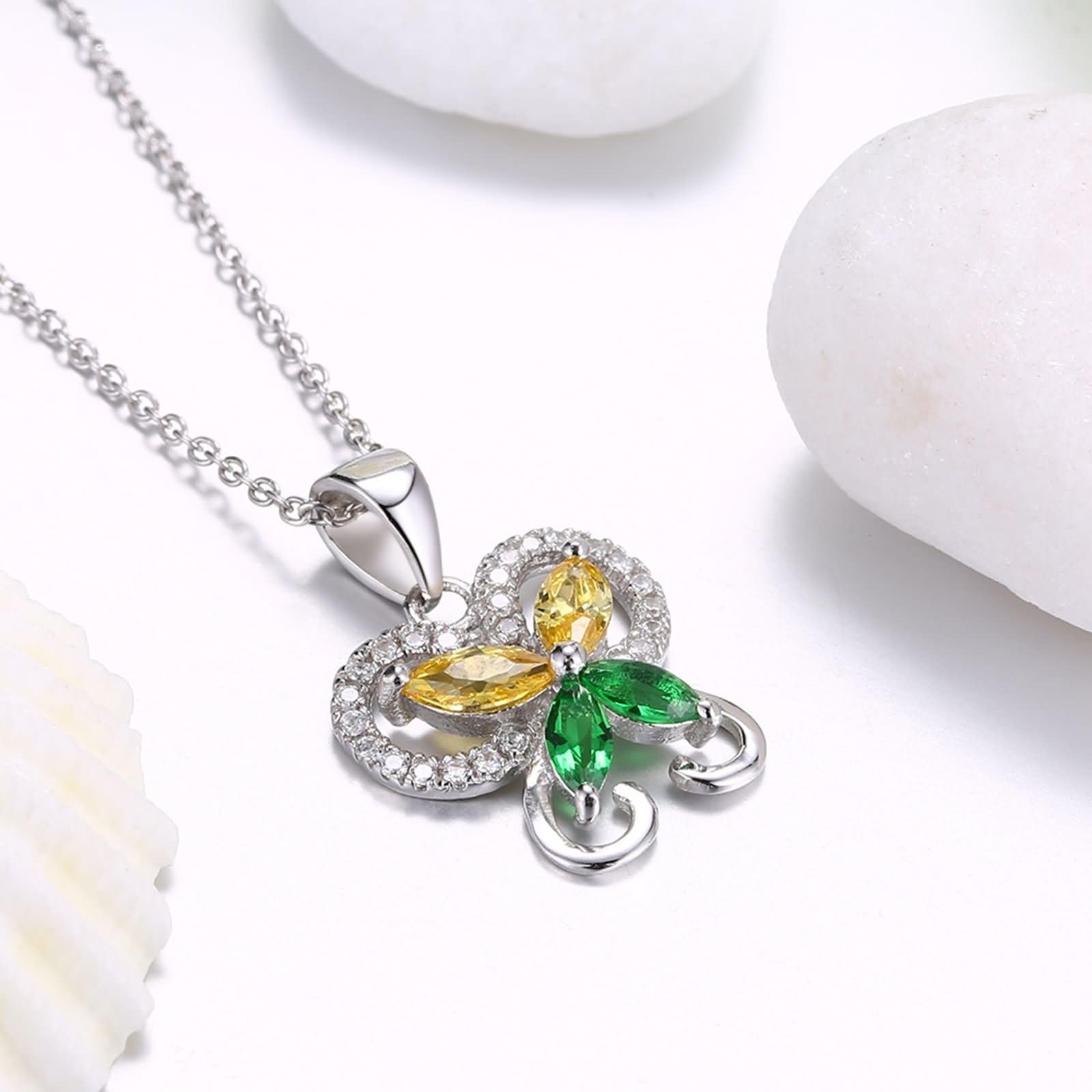 Donna Ciondoli Collana Argento,Ciondolo Collana Donna Argento Sterling 925 Farfalla con Zirconia Cubica Collane Argento