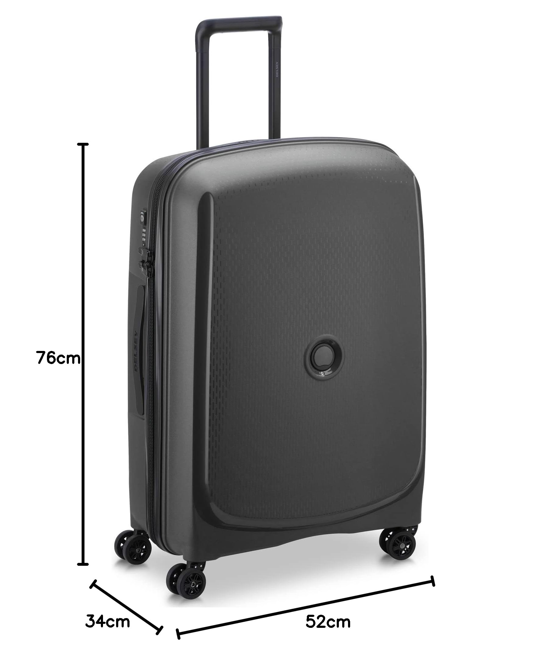 Belmont Plus walizka na kółkach Kabine Slim, 4 podwójne kółka, 55 cm, czarny (czarny) - 3861821-00