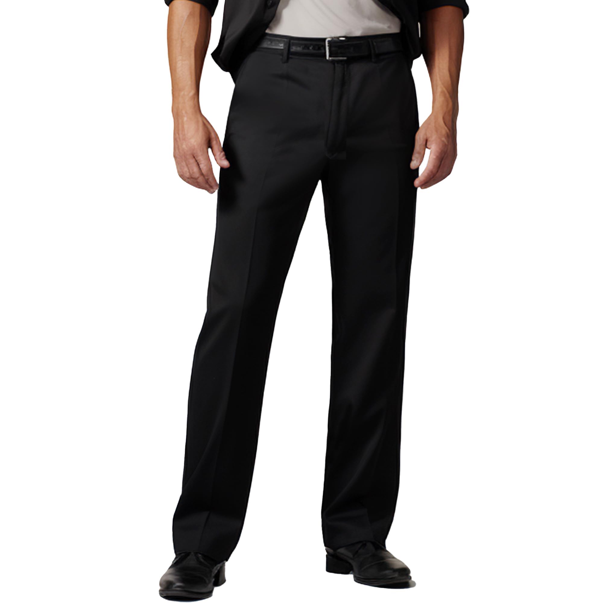 YUCENFU Men's Cozy Hidden Expandable Waist Dress Pants | Premium Stretch Texture Weave Work to Weekend Pants