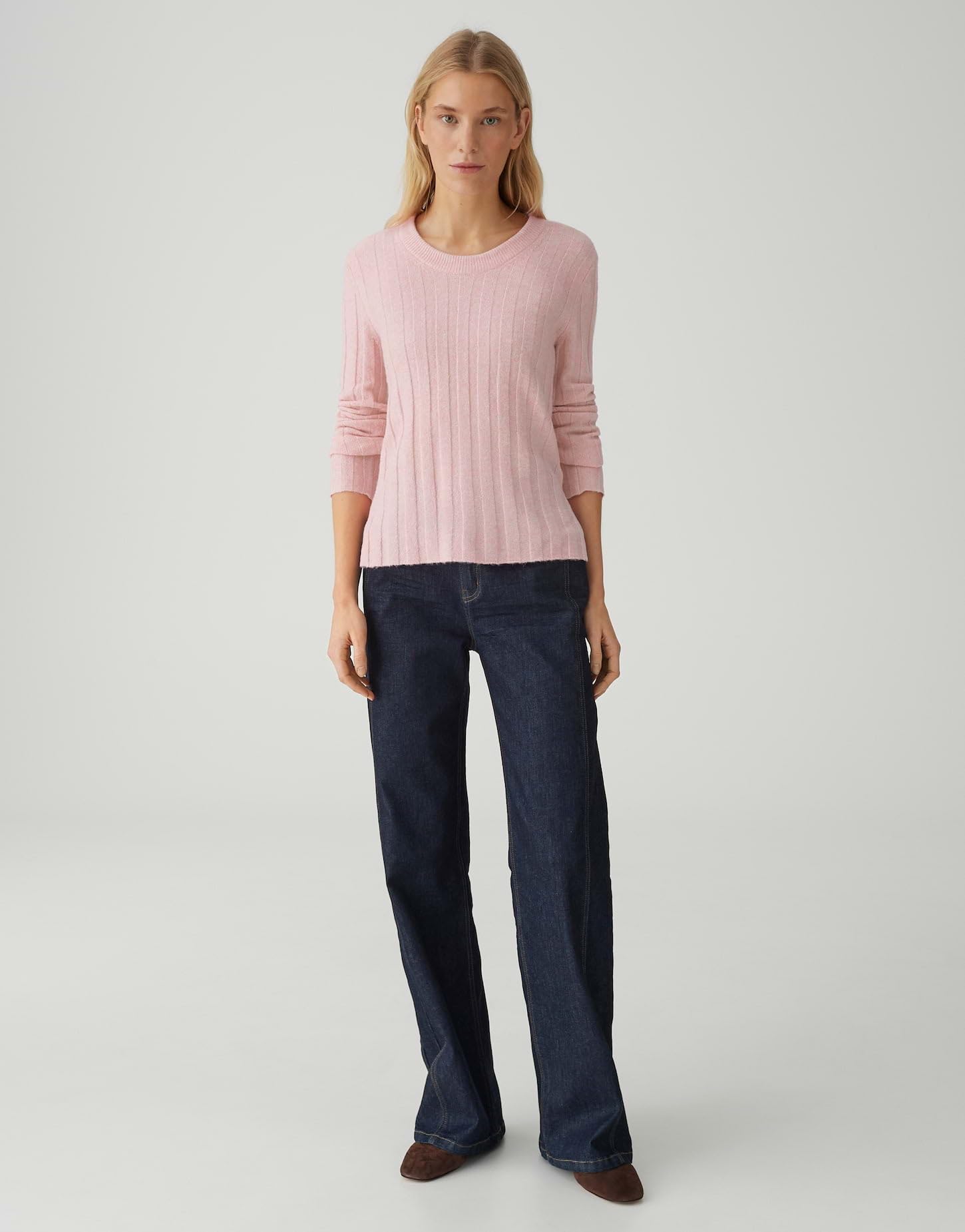 OPUS Damen Pullover | POLMI Slim Rippstrickpullover mit Wollanteil