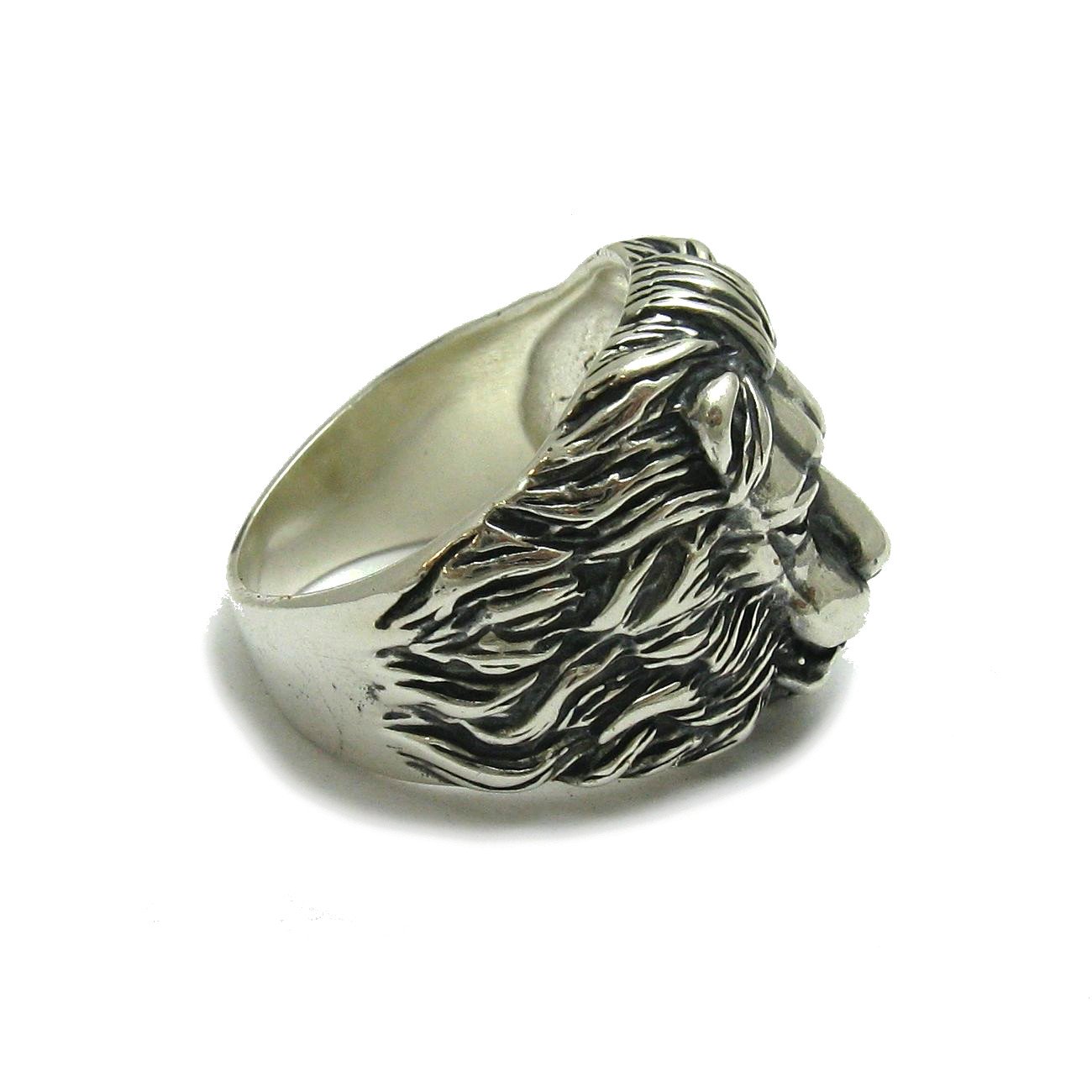 Anillo plata de ley sólido 925 León R001082