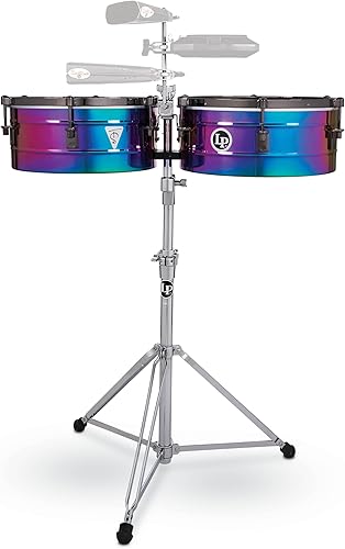 Latin Percussion Tony Succar Signature Timbale - Rainbow Chrome - Hardware cromado negro