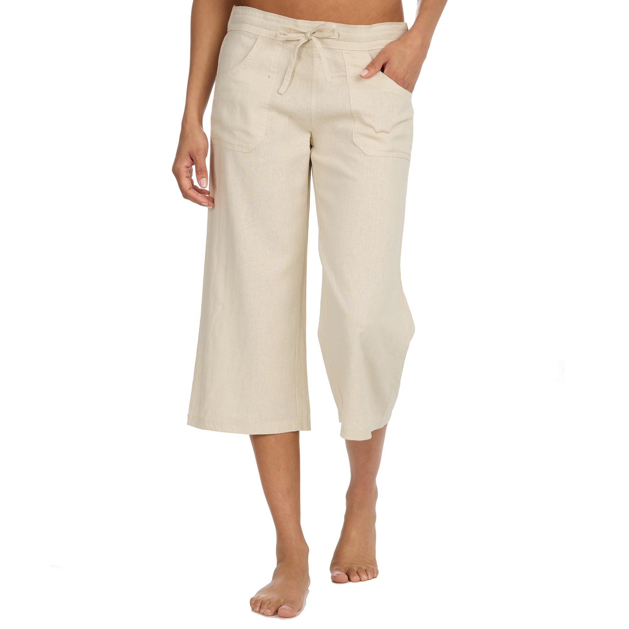 Undercover Ladies Linen 3/4 Trousers 52A255 Stone 16