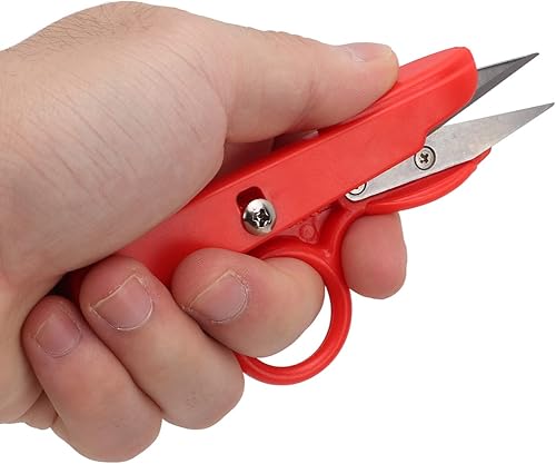 Miniatura 2 de Walfront Tijeras de hilo de acero inoxidable modernas y compactas, color rojo, ambidiestro, costura, bordado, 3 piezas