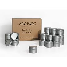 Silver Candle Tins 4oz with Lids, 24 Piece Candle Containers, Bulk Candle Jars for Candle Making - Silver