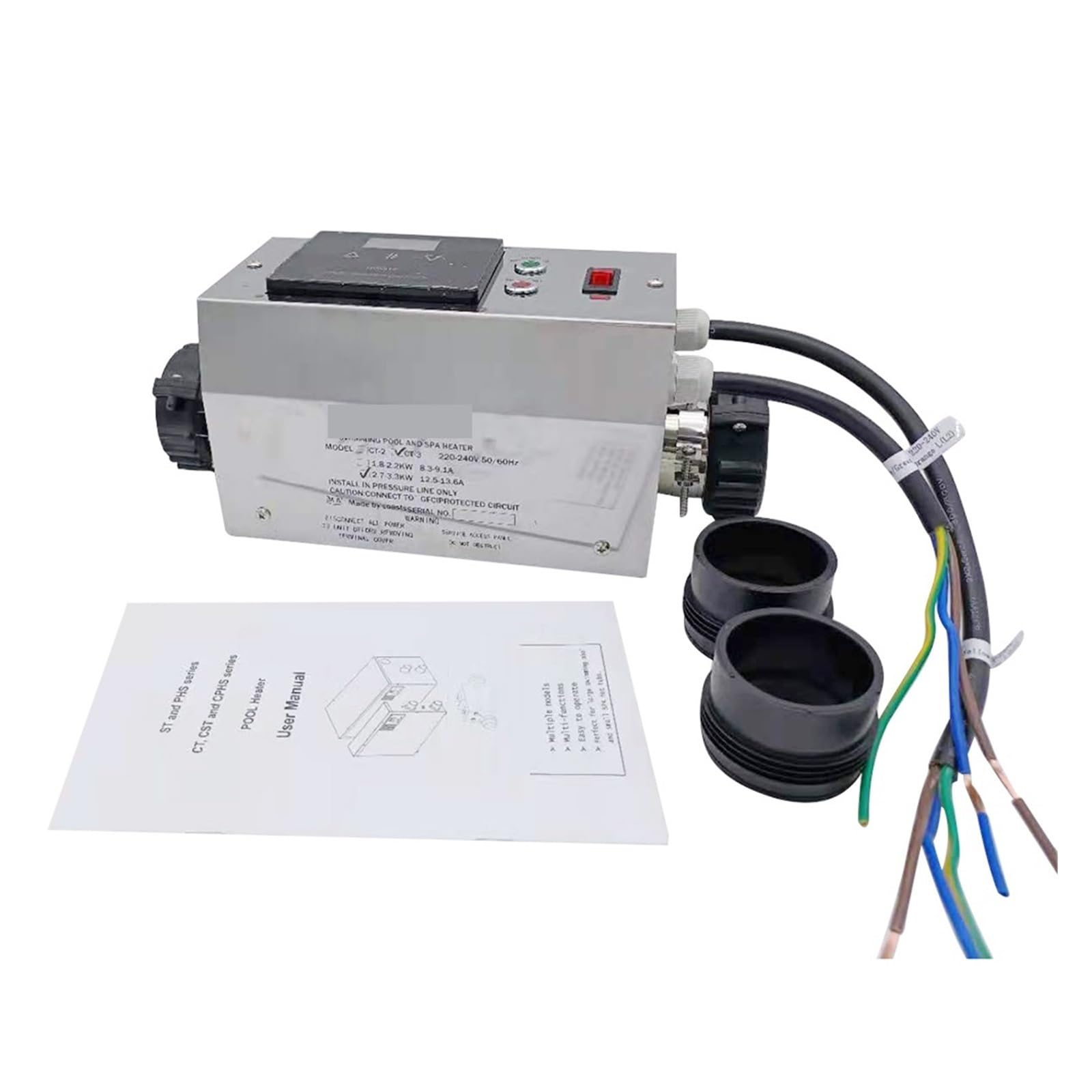 Riscaldatore per Piscina termostato Regolabile dello scaldabagno Elettrico 3KW for la Stazione termale della Piscina Caldo Pompa di Calore per Piscina