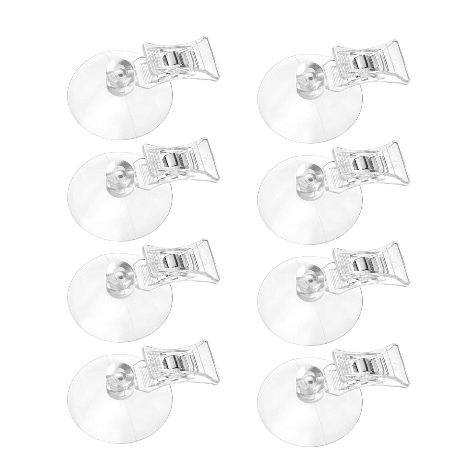 Hsioluted Multicolor 8Pcs Suction Cup Clip Holders Clear Hanging Solution Portable For Household Use Bathroom Window Display Organization Clip Holder Set