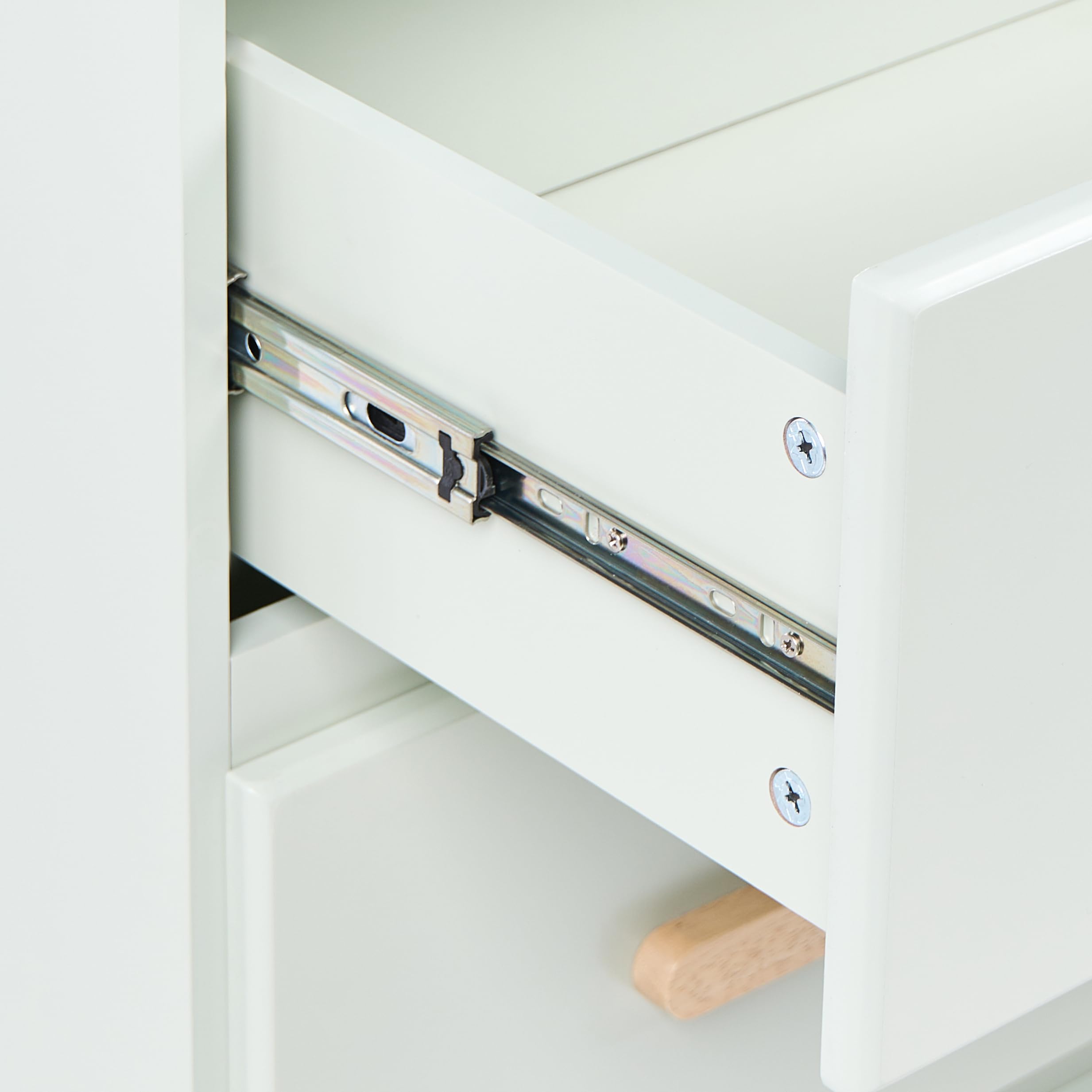 Beliani Elegante fasciatoio con cassetti, gambe in legno di pino MDF contenitore per cameretta verde chiaro