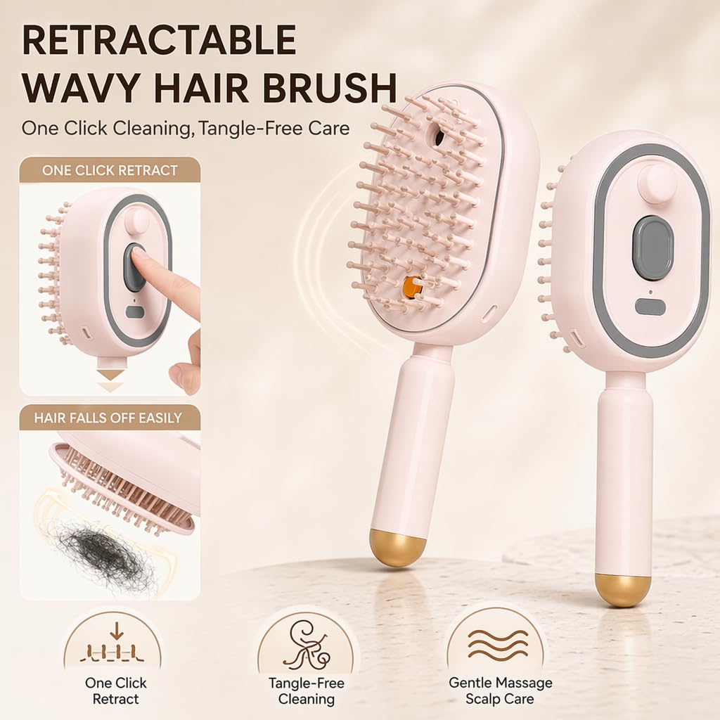 electric spray air cushion massage comb for Women hair brush with water spray Liquid Water Mister Spray Bottle Hair Brush Scalp Oil Applicator Steam Wet Curly Wavy Hairbrush