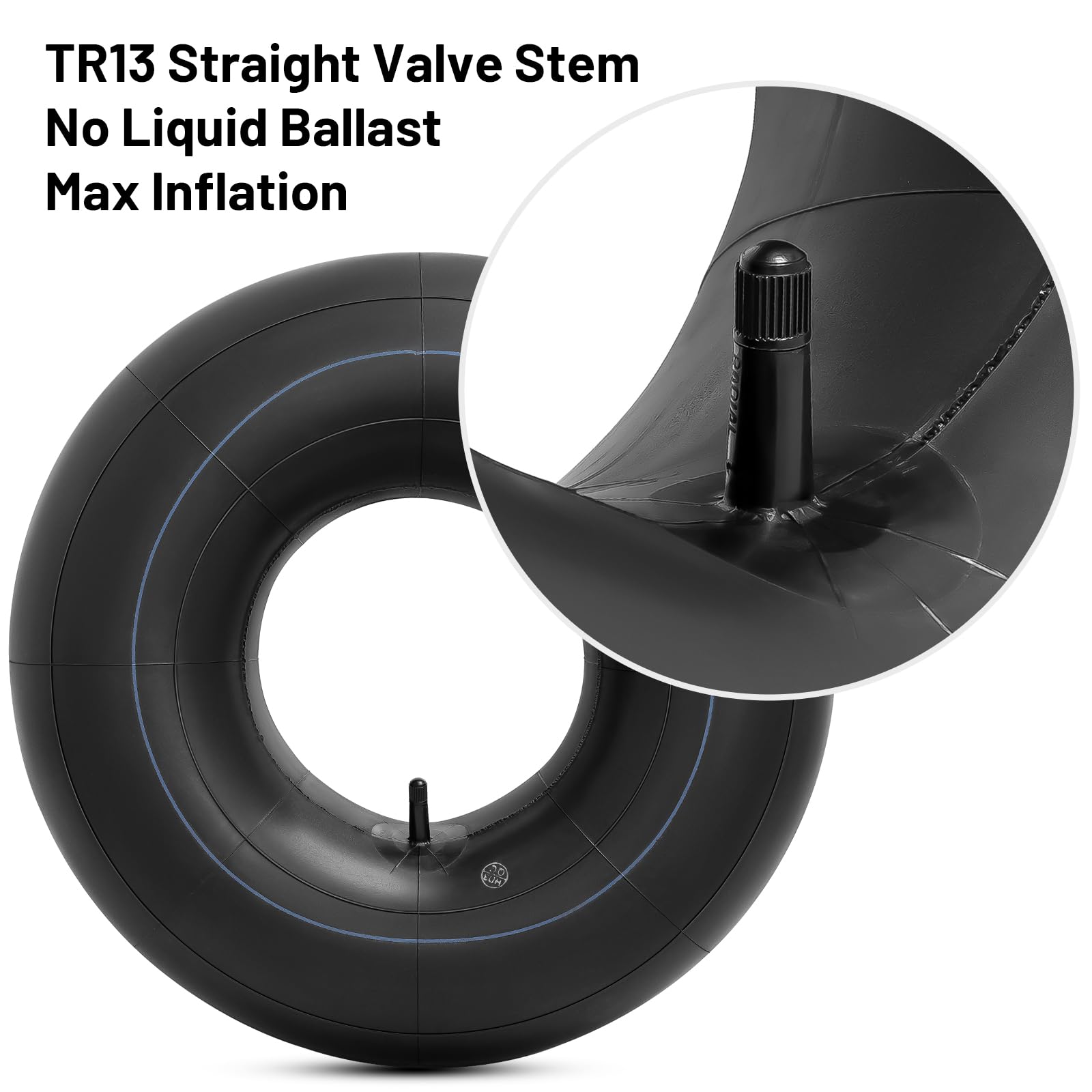Camera d'aria resistente, 20 x 8,00-8, 20 x 8-8, 20 x 10,00-8, 20 x 10-8 18 x 6,50-8, 18 x 7,50-8, 18 x 8,50-8, 18 x 9,50-8, tubo pneumatico universale con stelo TR13 dritto per valvola