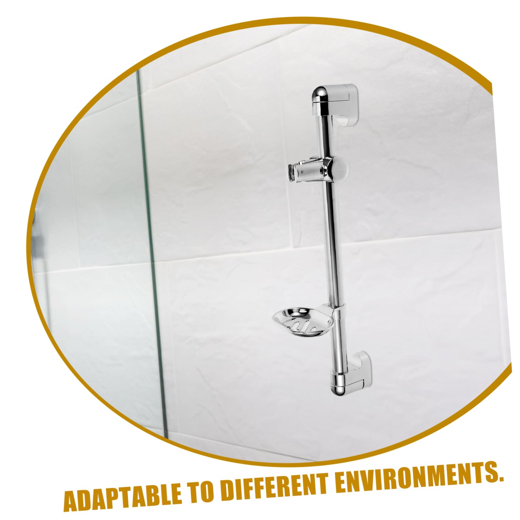 Gadpiparty 4piezas Soporte Ducha Ajustable De Inoxidable Con Barra Deslizante y Caja De Jabón Altura Regulable Para Baño Soporte Para Cabezal De Ducha