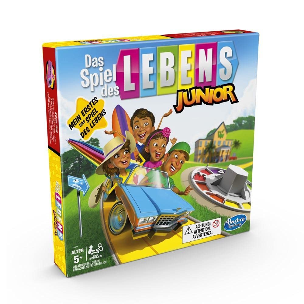 Das Spiel des Lebens Junior Brettspiel für Kinder ab 5 Jahren, Spiel für 2 – 4 Spieler