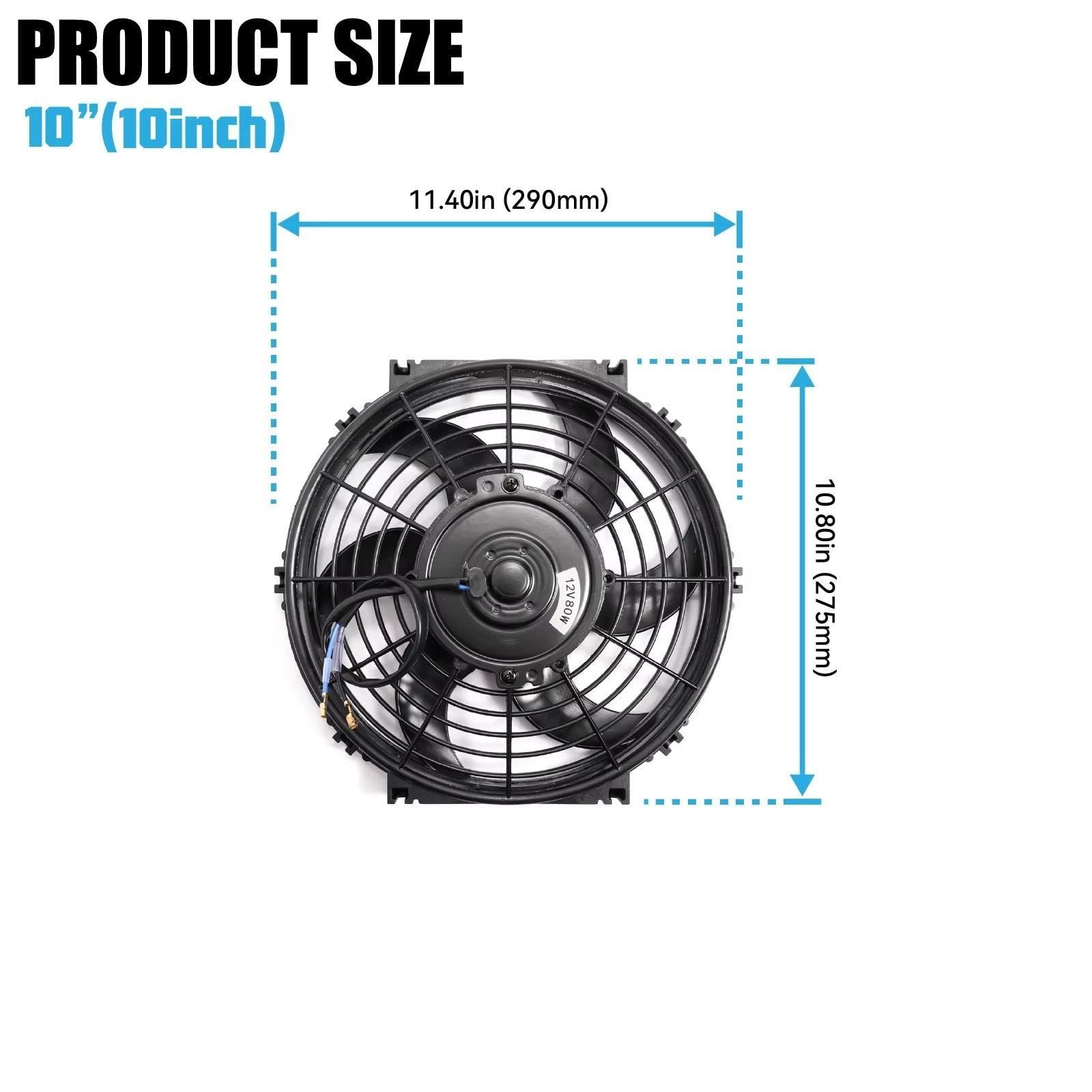 Voiture Ventilateur Radiateur Universel 10 Pouces 12V 80W