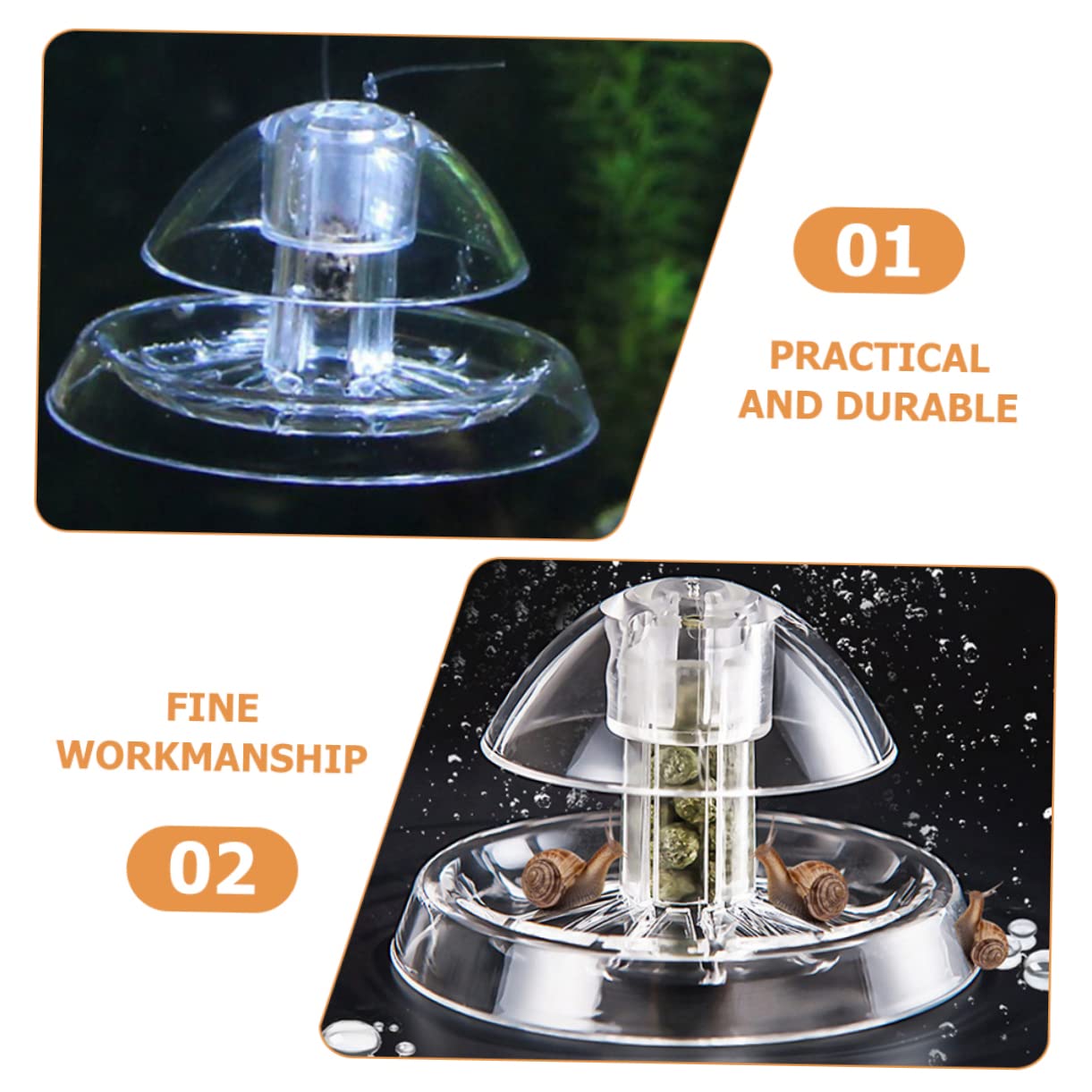 Toddmomy Caracoles para Herramienta Práctica para Caracoles Peceras De Usar Y Duradera Sin Contaminación 2 Piezas X 4
