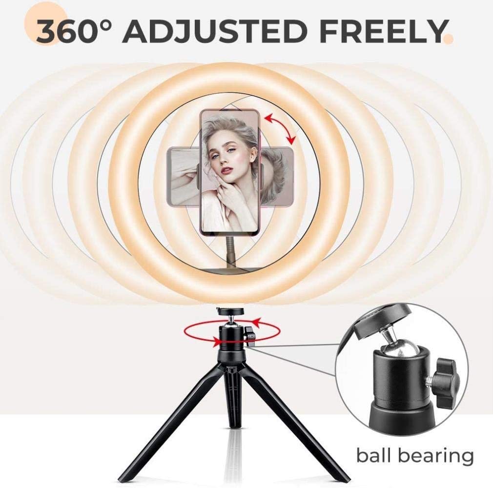 HMTE Anneau Lumineux 26cm téléphone Portable lumière de Remplissage en Direct trépied LED Anneau Lumineux Bureau beauté Photo éclairage lumière
