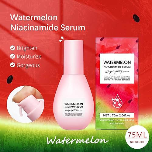 Miniatura 2 de Sérum hidratante de niacinamida de sandía para el cuidado de la piel de la cara, hidrata e ilumina con ácido hialurónico, glicerina y vitamina E,