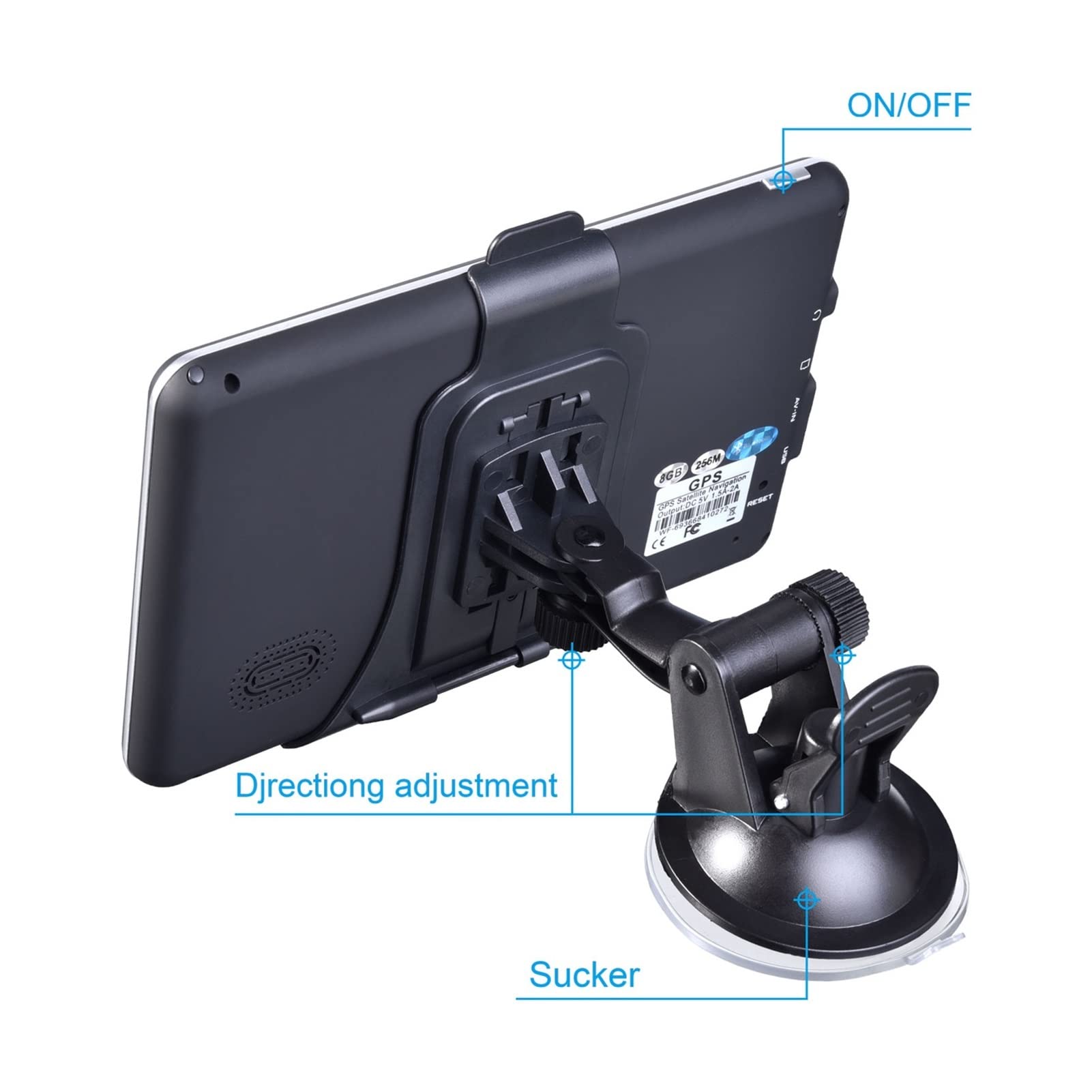 5 pollici HD 8G + 128-256MB Navigazione GPS + 800x480 + Ultime Europa Mappa Sat Nav Truck GPS Navigatori GPS Per Auto, Camion, Camper (Size : 128MBResitive)