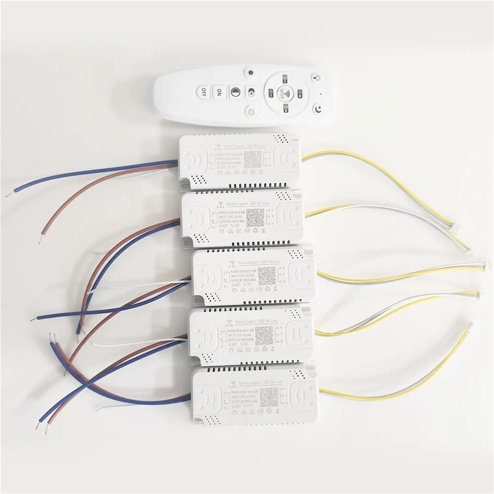 Driver LED Intelligente 2.4G Con Telecomando, Alimentatore, Dimmerabile E Trasformatore A Colori Modificabili, Collegamento Al Nastro (12-24-40-60W) X2 Alta Affidabilità((20-40W))