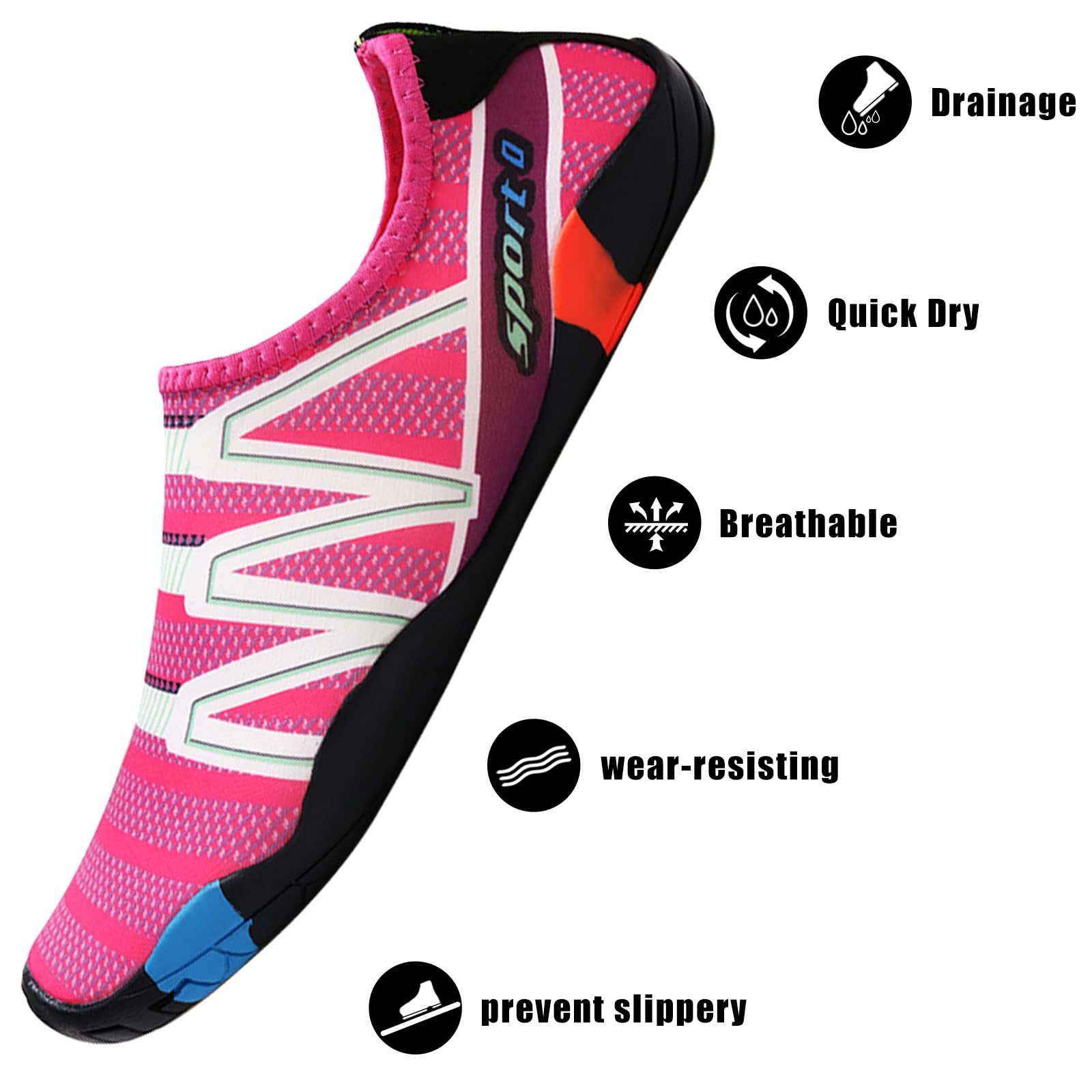 TMEOG Scarpe da Scoglio Uomo Donna Scarpe Mare Acquatiche Scarpe da Spiaggia da Acqua Piscina Scarpette da Immersione per Bagno Surf Nuoto 36-45EU