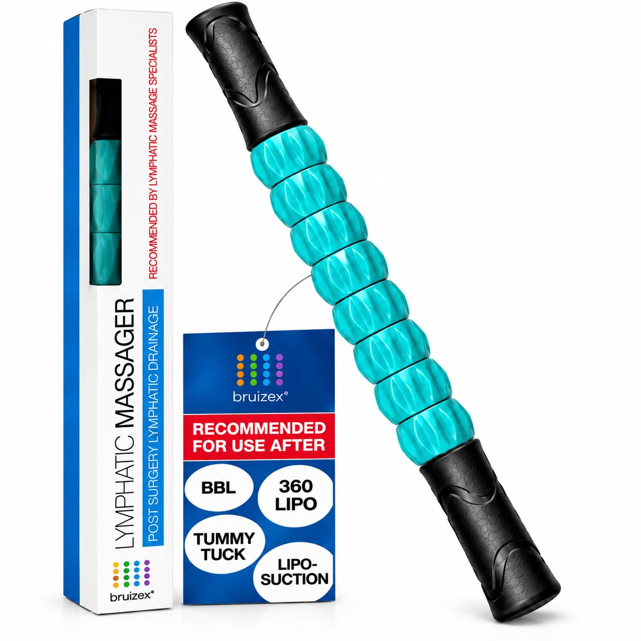 Bruizex Lipo Roller Lymphatic Drainage Massager, Massage Tool for Stomach