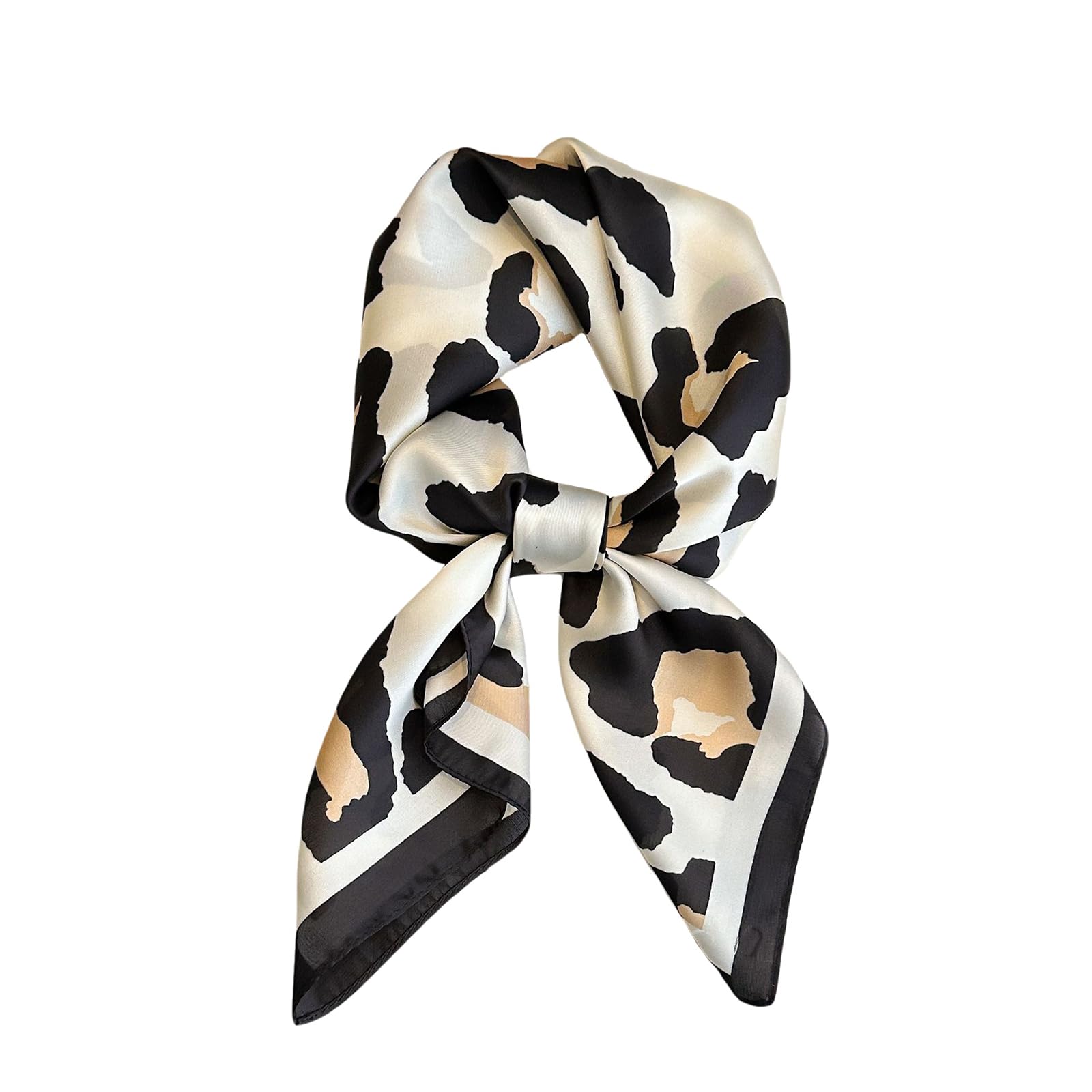 CYian Silk Feeling Head Scarf Fashion Medium Square Neck Scarves for Women Lightweight Hair Bandanas Scarf for Handbags Hair Scarves Gift Beign