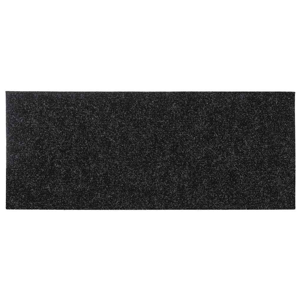 Samoprzylepne maty na schody, 30 szt., 60 x 25 cm, czarne, z włókniny igłowanej, polipropylenu, antypoślizgowe, nadają się do prania, ochrona przed krokami, na klatkę schodową, korytarz