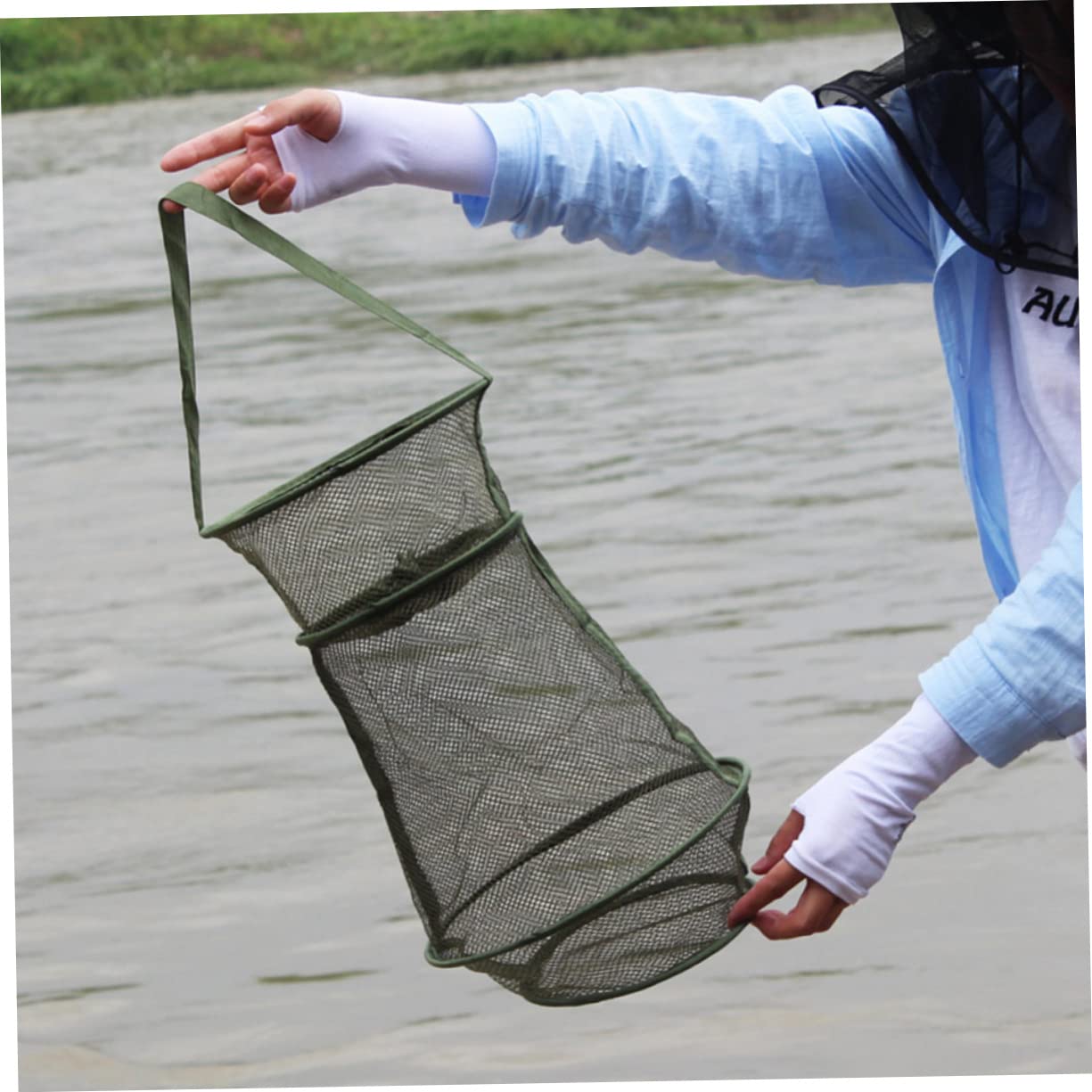 TOYANDONA Gabbia Per Pesci Fishing Net Pescare Trappole Reti Per Cesti Per Pesci Di Grandi Dimensioni Netto Presa Rete Da Pesca Portatile Rete Da Pesca Pieghevole Green