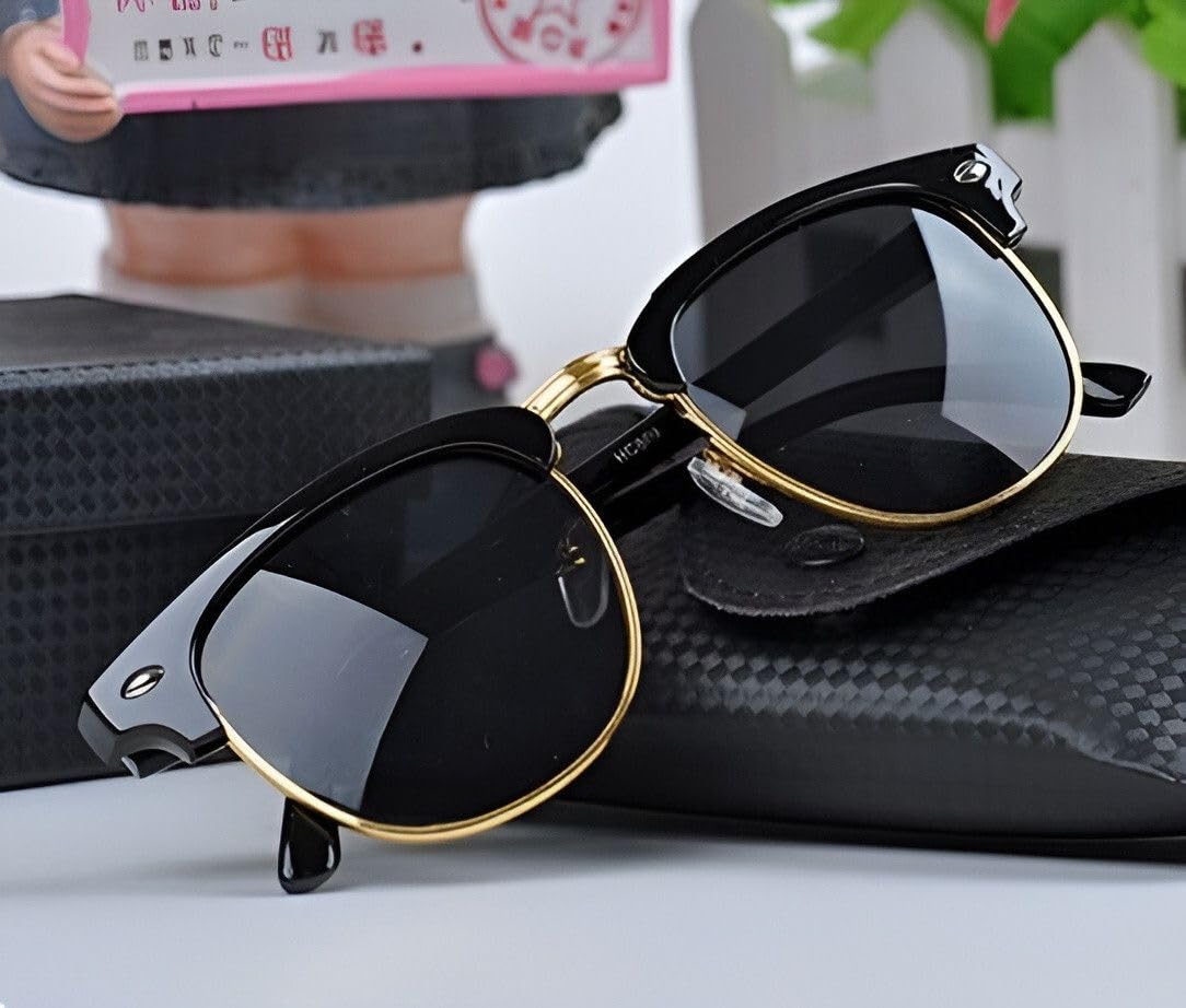 zadinga Club Master Men's Classic Black Plastic Adult Oval Black Polarized UV Protection Sunglasses-picture-15