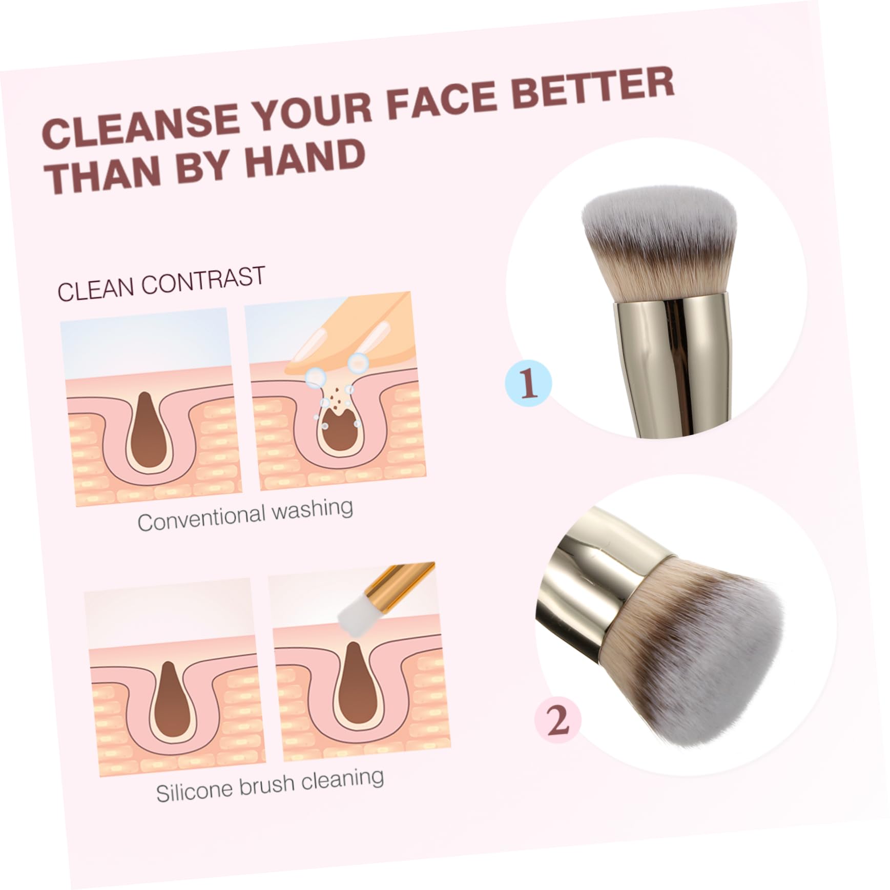 FOMIYES Cosmetic Brush Set 6pcs Professional Makeup Brush Kit Foundation Blush for Women Beauty Tools