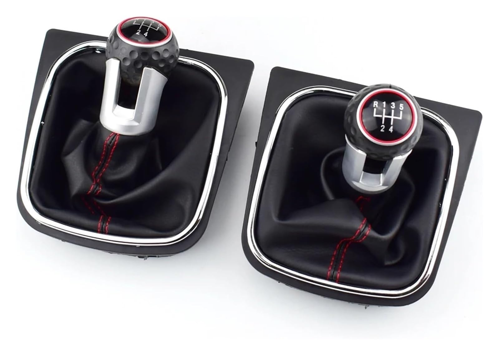Pomos Palanca Coche Para VW MK5 MK6 Para Golf 5 Y 6 Para Rabbit Para Jetta 2010-2014 Funda Protectora De Cuero Para La Palanca Cambios(Gti 5 Speed)