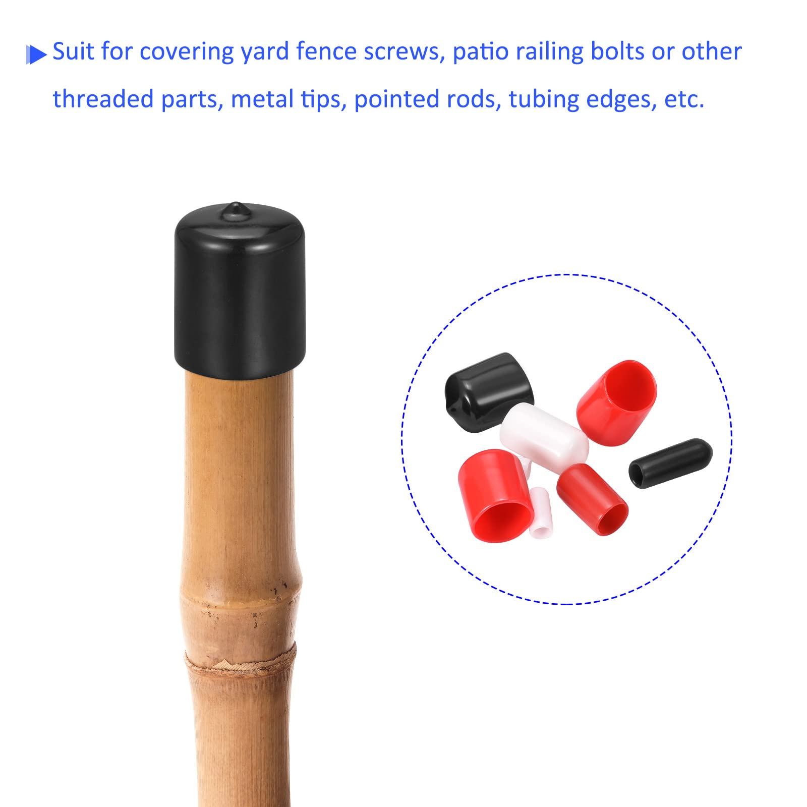 Sourcing Map 25pcs Caoutchouc Embouts 20mm ID Vinyle Rond