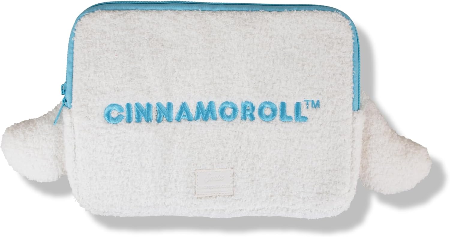 Sonix x Sanrio Plush Tech Sleeve | 11 inch Fuzzy iPad Tablet Pouch Carrying Case Cover, Protective Travel Bag | White - 11" | Cinnamoroll
