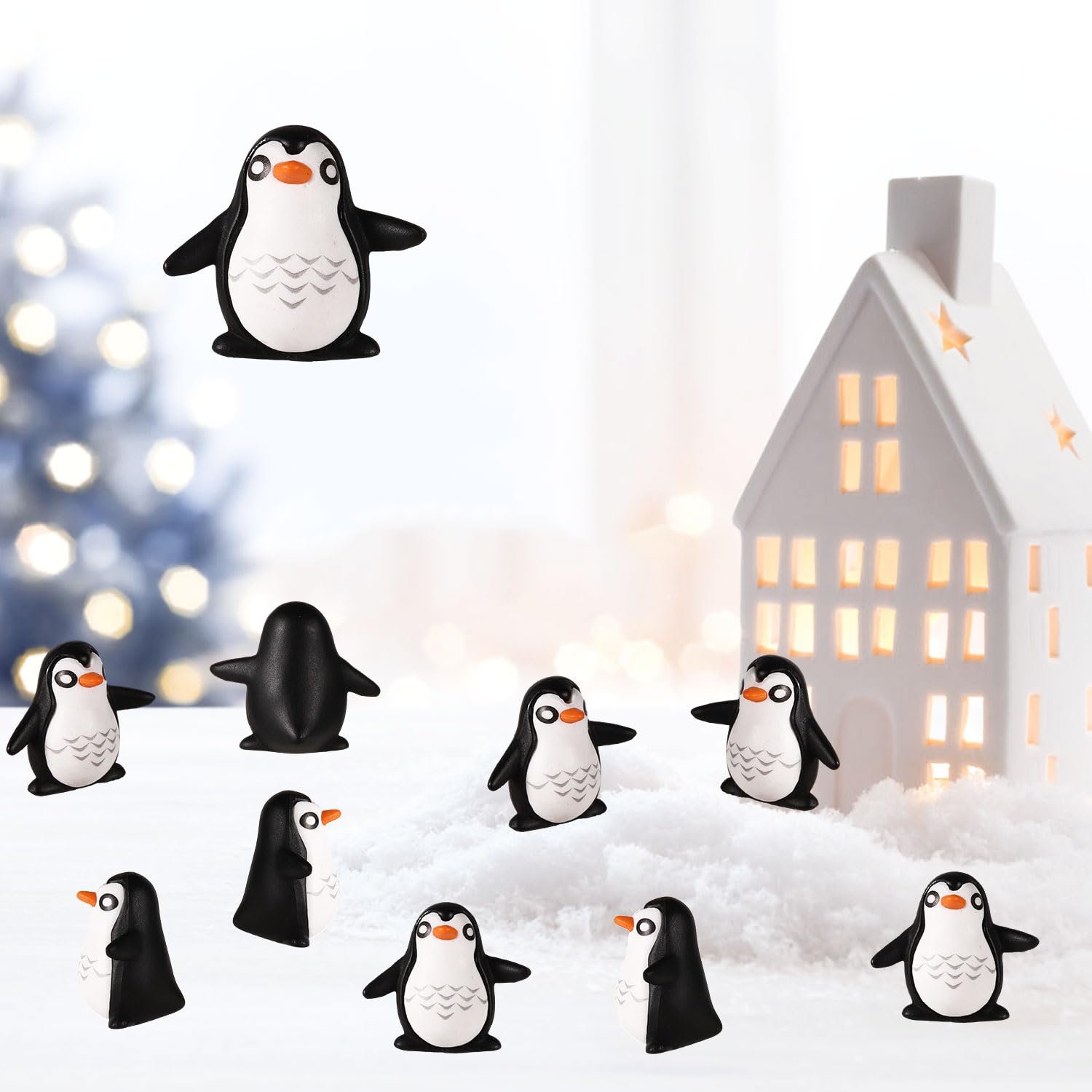 Byepica 50 Mini-Pinguine Aus Kunstharz - Niedliche Winterdekoration 2cm Für Weihnachten