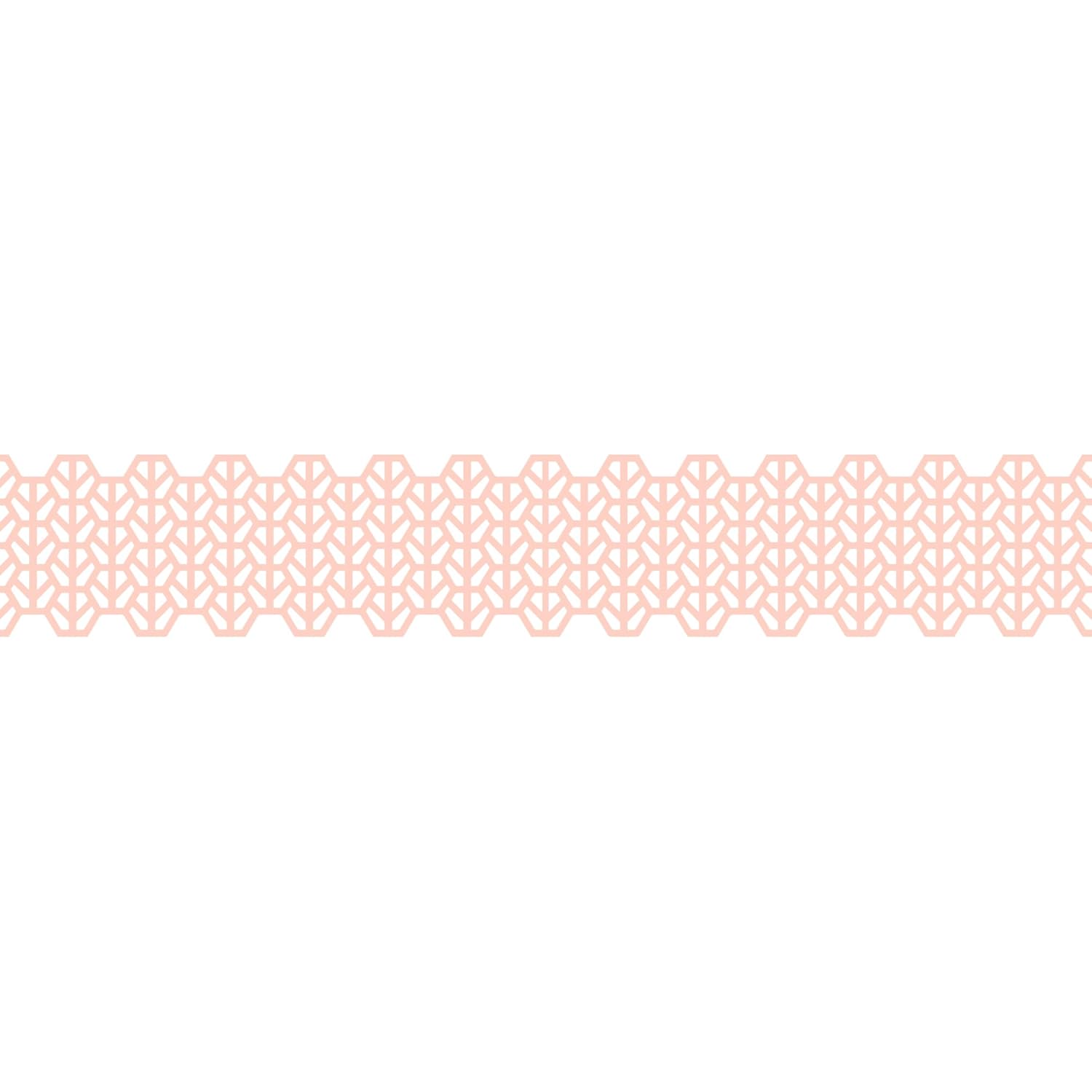 folia 29202 Washi Decor, Lace Borders Made of Rice Paper, Set of 2, Rose/Silver, Each Approx. 25 mm x 5 m, Sticks to Numerous Surfaces, Can Be Removed Without Residue for Decorating and Decorating