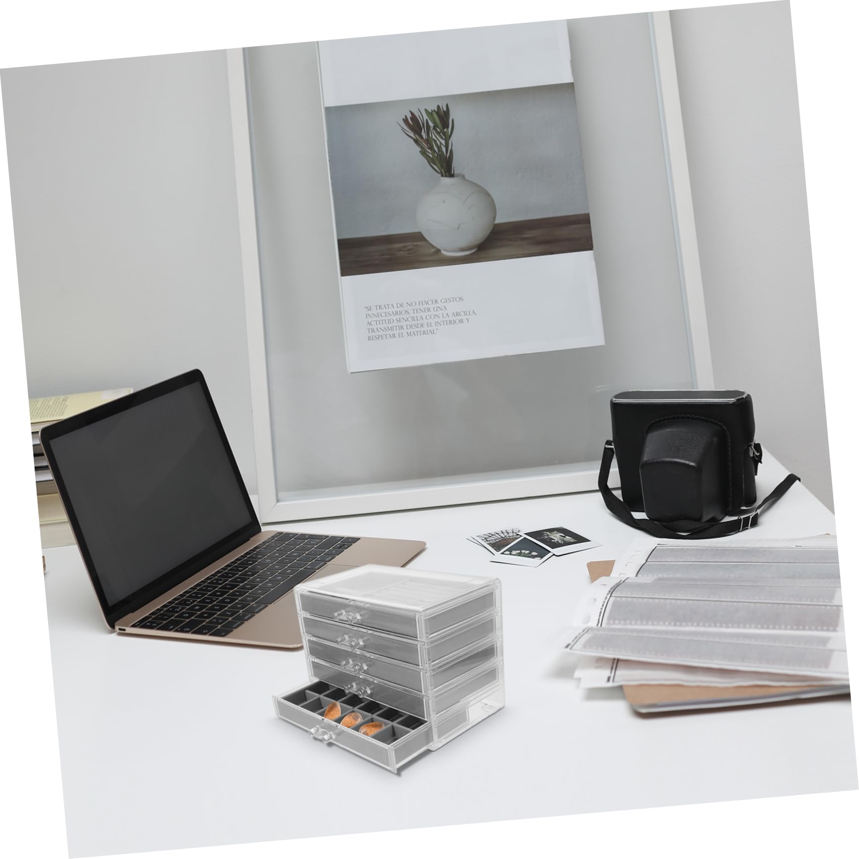 VILLFUL Box Rock Display Cabinet Rock Storage Case Rock Display Case Clear Display Case Seashell Display Case Rock Display Holder Rock Collection Storage Rock Storage Organizer