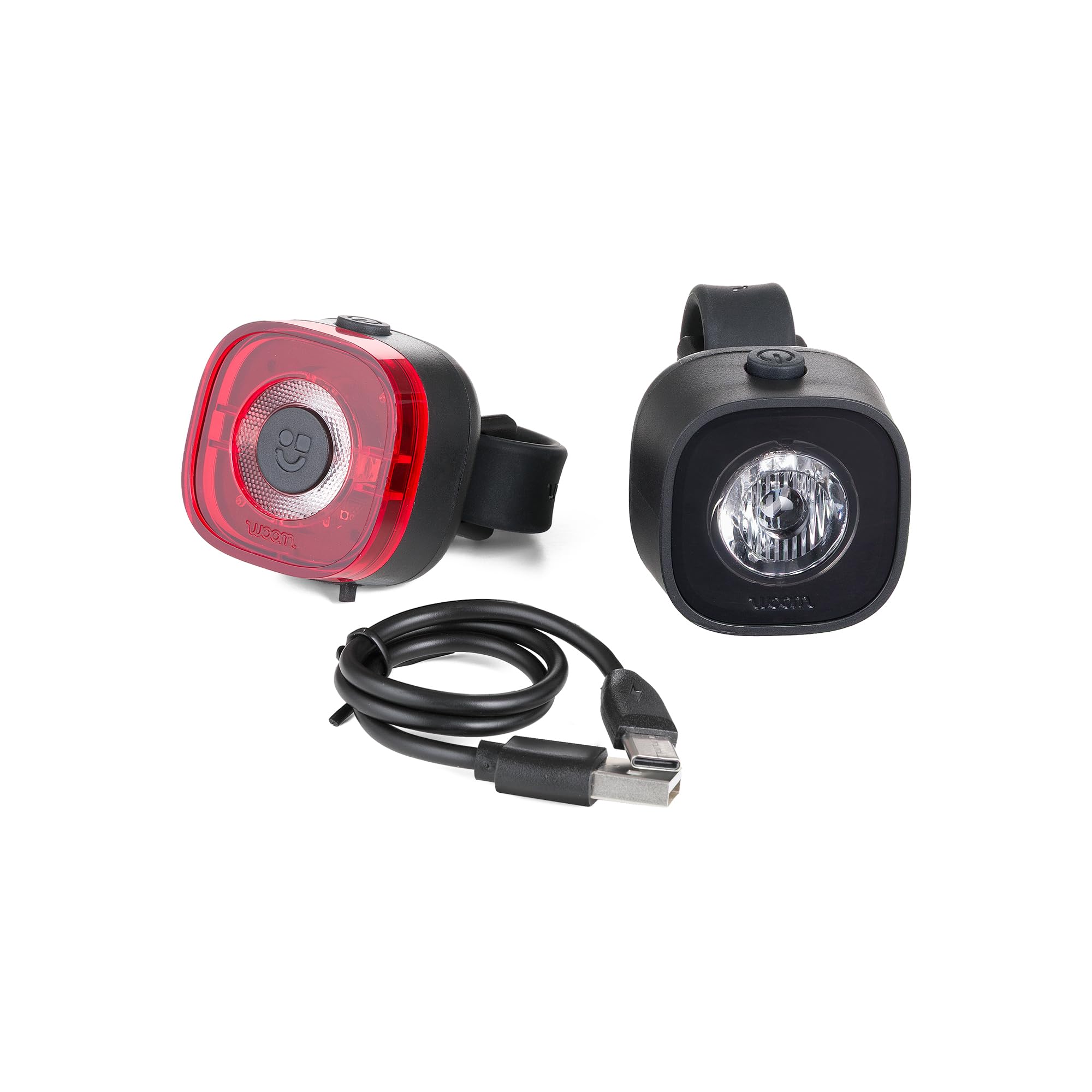 woom Beam Fahrradlicht Set Kinder - Wiederaufladbares LED Fahrrad Licht - Fahrradlicht Batterie - Leichtes, wetterfestes Fahrrad Licht für Kinder - Fahrradbeleuchtung Set