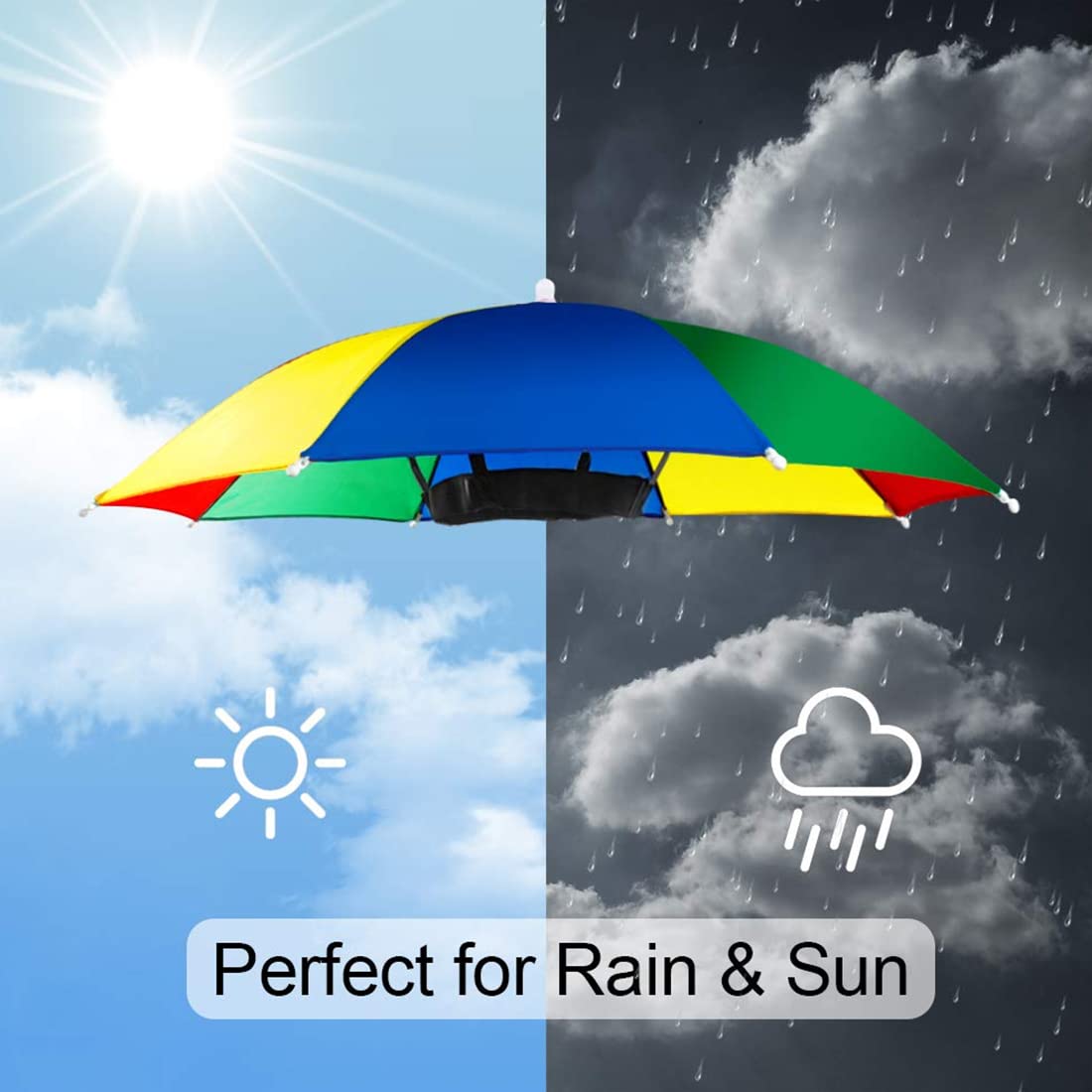 Chapeaux Parapluie De Tête - Lot De 5 - Diamètre 50cm - Imperméables - Pour Outdoor