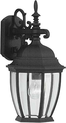 Designers Fountain 2431-BK Tiverton - Farol de pared para exteriores, 18 pulgadas de alto, color negro