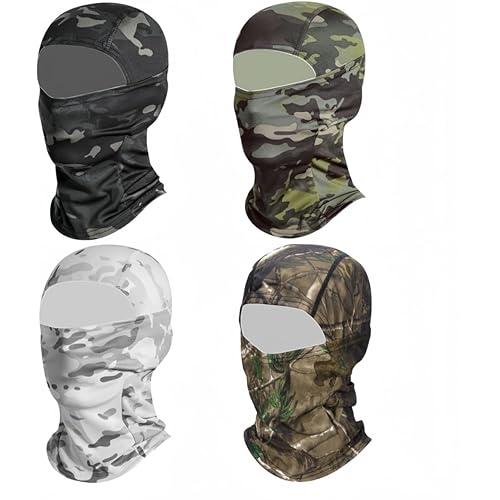 4 Pieces Sun Protection Balaclava Hood Face Cover Full Head Mask Ski Mask for Fishing Cycling Hunting Skiing
