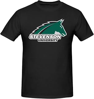 Stevenson University Shirts for Men Athletic Short Sleeve T-Shirt Cotton Tee Unisex Tops Black