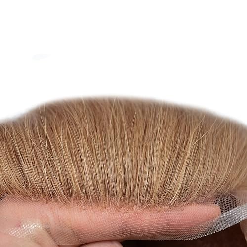 Miniatura 4 de Tupé para hombres cabello humano real sistema de cabello para hombre encaje francés completo 100% cabello humano postizos para hombres pieza de pelo